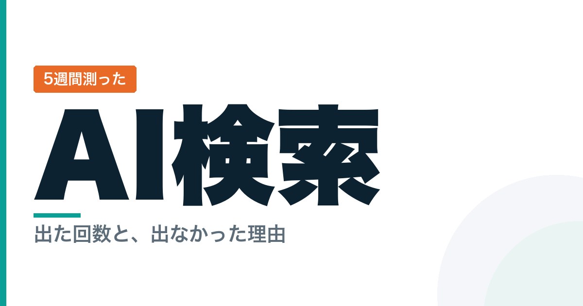 AI検索で自社が引用されるかを5週間実測した記録