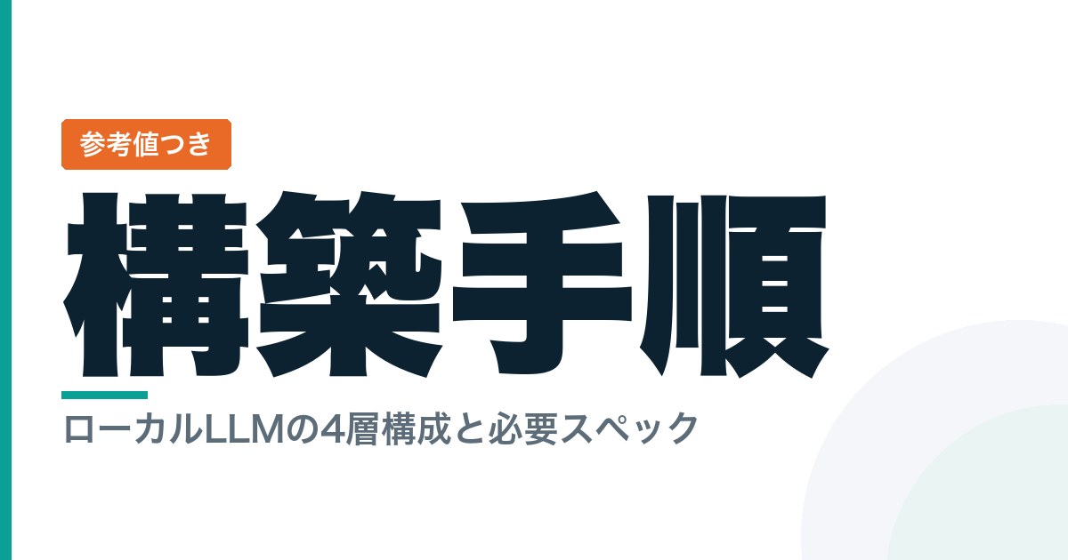 ローカルLLMの構築手順と必要スペックを4層で整理した記事のイメージ